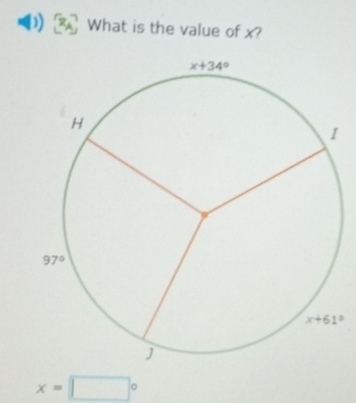 What is the value of x?
x=□°