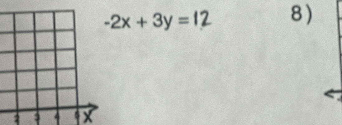 -2x+3y=
8) 
a 3 4 5 X