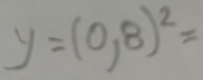 y=(0,8)^2=