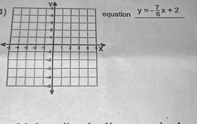 Y
4) 
tion y=- 7/6 x+2 _