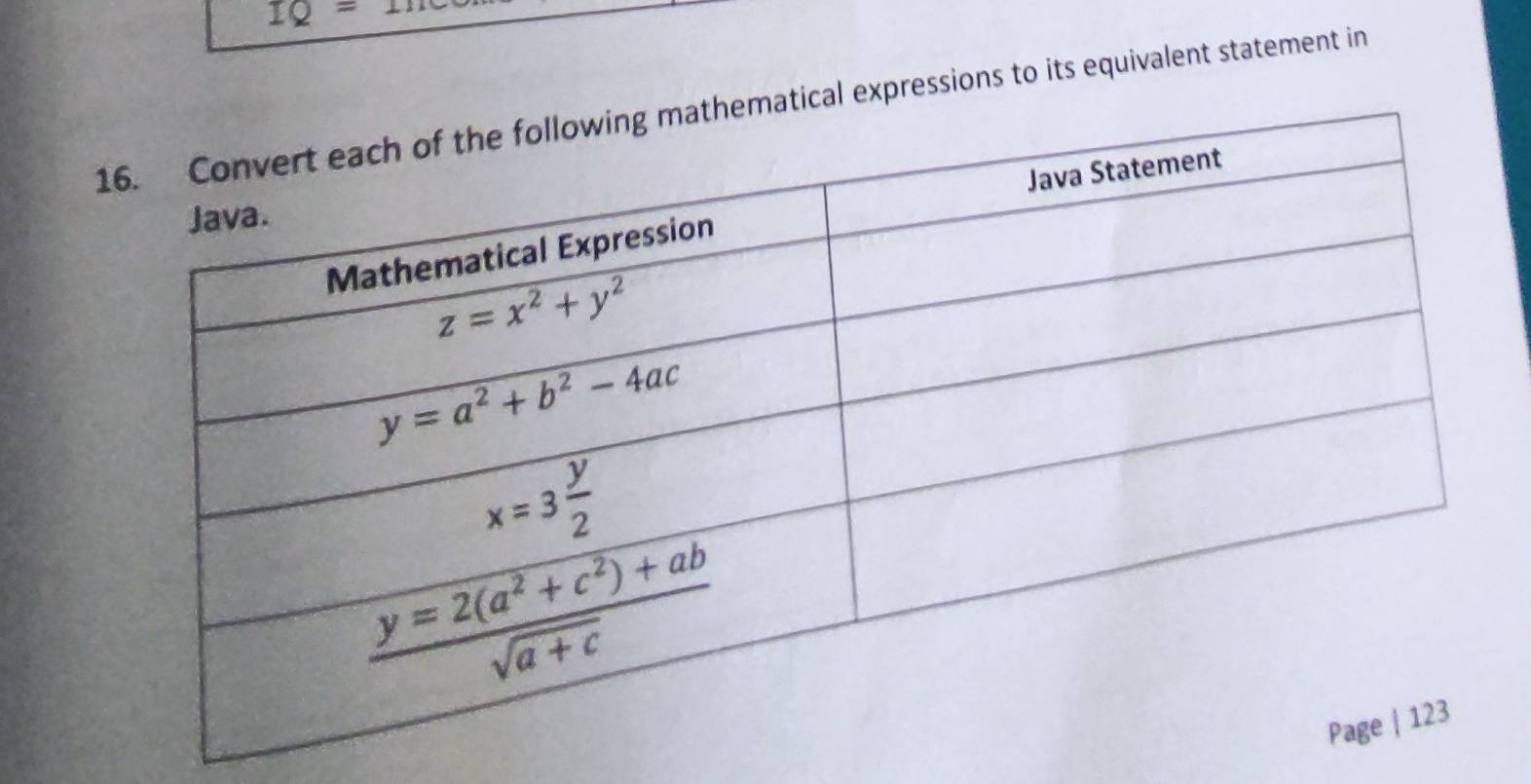 IQ=
al expressions to its equivalent statement in