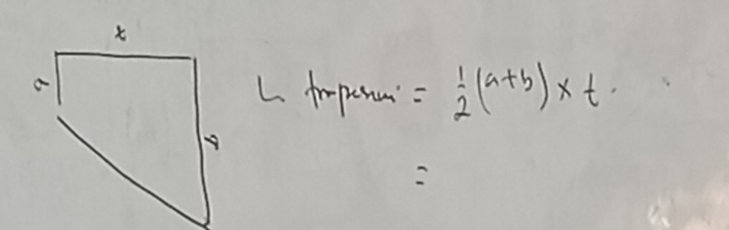 frpesm = 1/2 (a+b)* t