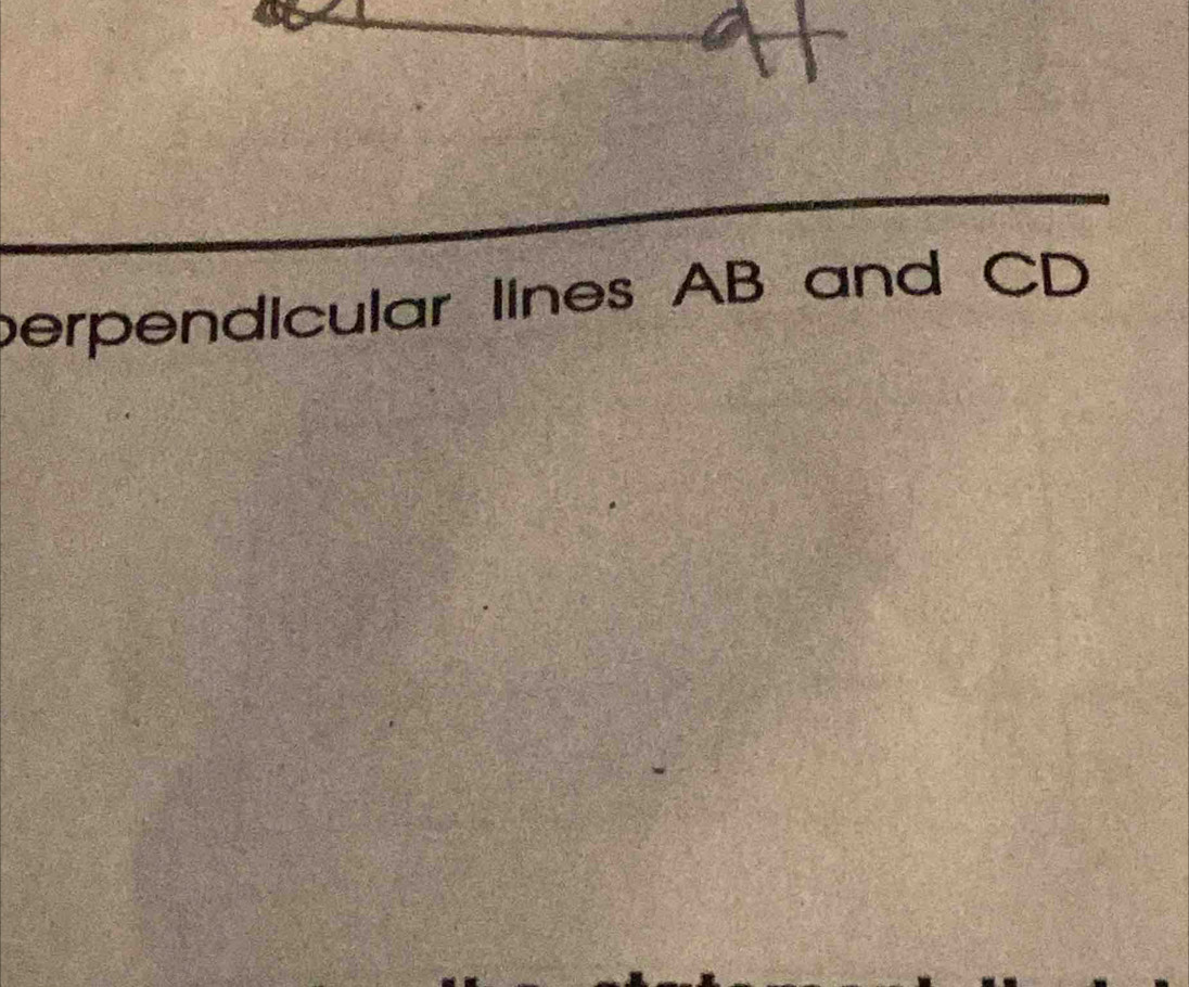 perpendicular lines AB and CD