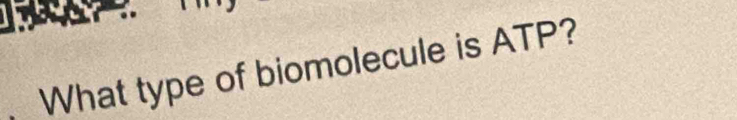 What type of biomolecule is ATP?