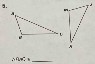 △ BAC≌ _