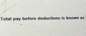 Total pay before deductions is known as