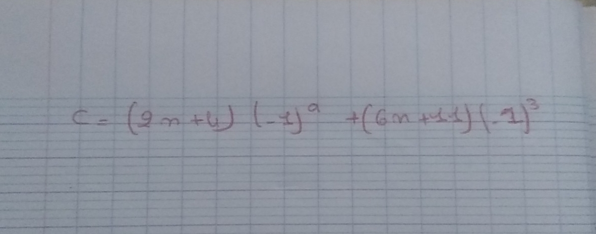 C=(2n+4)(-1)^a+(6n+1)(-1)^3