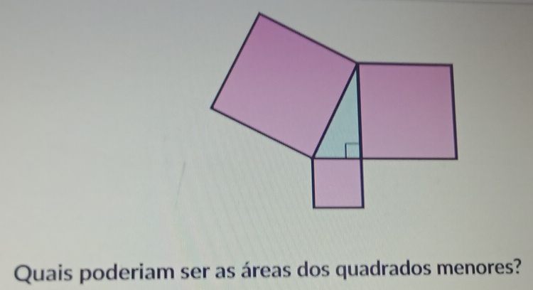 Quais poderiam ser as áreas dos quadrados menores?