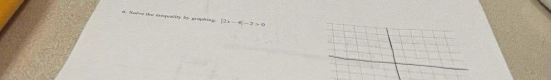 Solve the tequality by graphing. |2x-4|-2>0