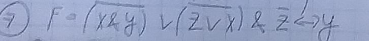 7 F=(xoverline xy)v(overline zvto y