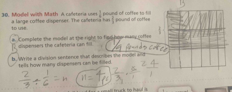 Solved: Model with Math A cafeteria uses 1/6 pound of coffee to fill a ...