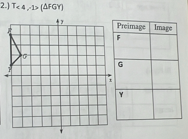 2.) T<4,-1>(△ FGY)