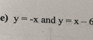 y=-x and y=x-6