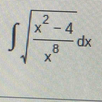 ∈t sqrt(frac x^2-4)x^8dx