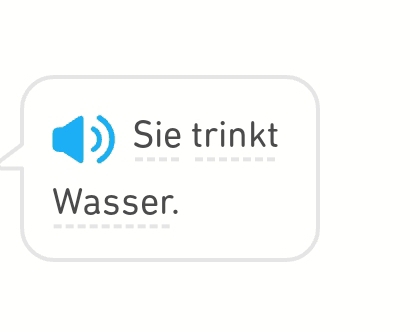 Sie trinkt 
Wasser.