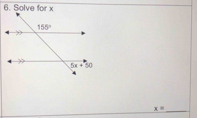 Solve for x
_ x=