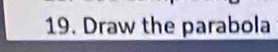 Draw the parabola