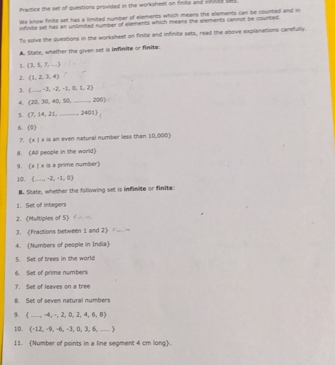 Solved: Practice the set of questions provided in the worksheet on ...