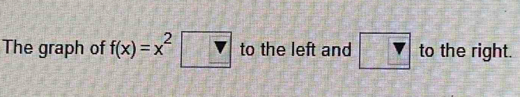 The graph of f(x)=x^2□ to the left and