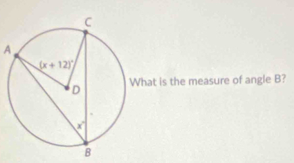 A
hat is the measure of angle B?