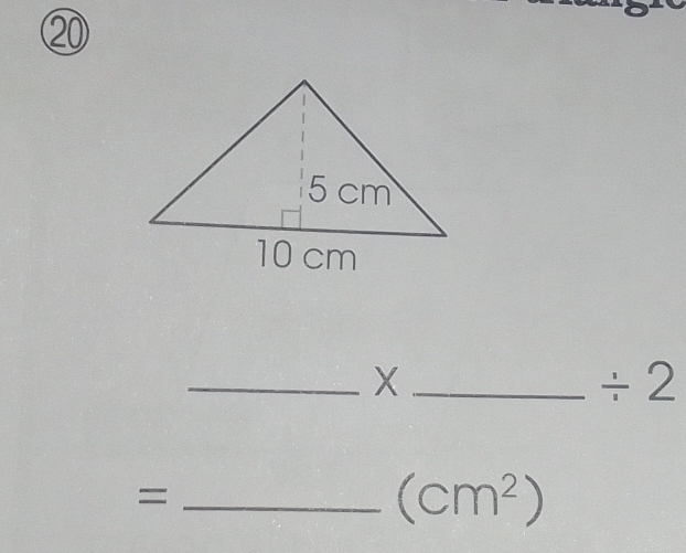 ⑳ 
__X
/ 2 I 
_=
(cm^2)