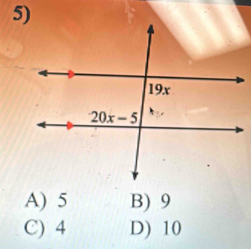 A) 5 B) 9
C) 4 D) 10