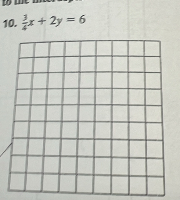 wme 
10.  3/4 x+2y=6