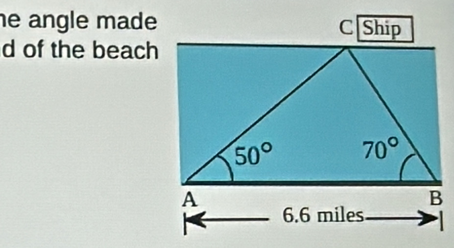 angle made 
d of the beach