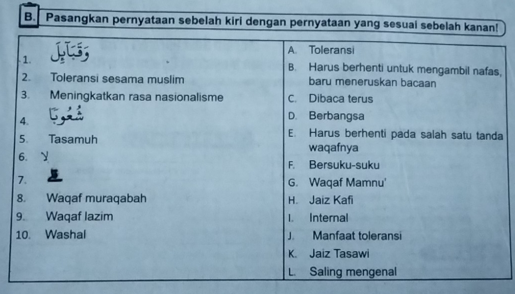 Pasangkan pernyataan sebelah kiri dengan per 
,