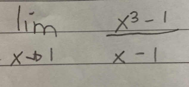 limlimits _xto 1 (x^3-1)/x-1 