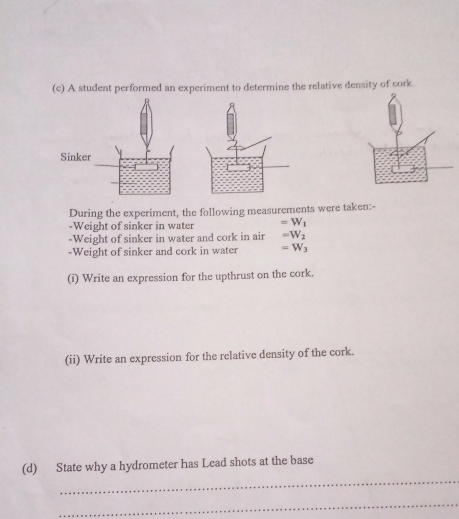 Solved: A student performed an experiment to determine the relative ...