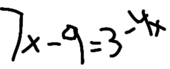 7x-9=3^(-4x)