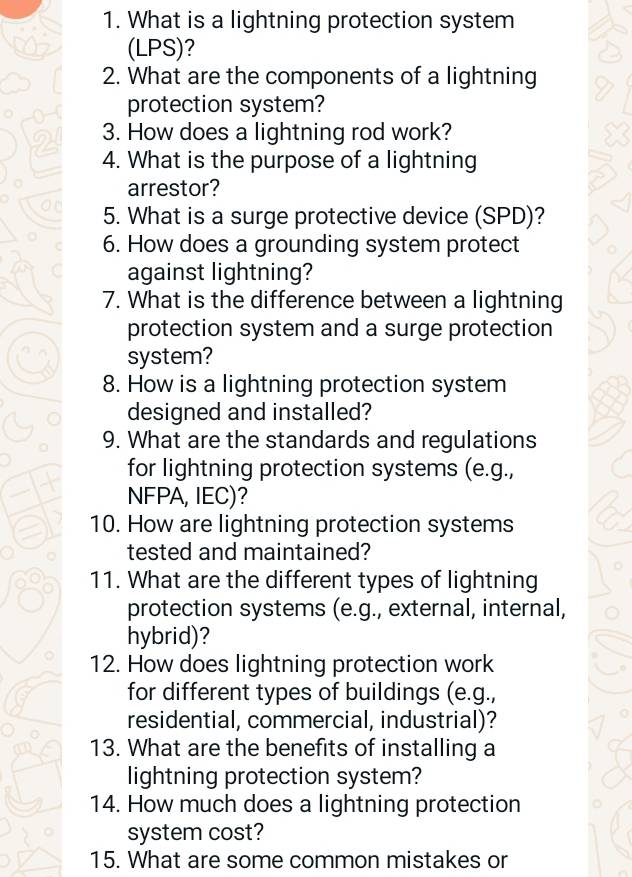 Solved: What is a lightning protection system (LPS)? 2. What are the ...