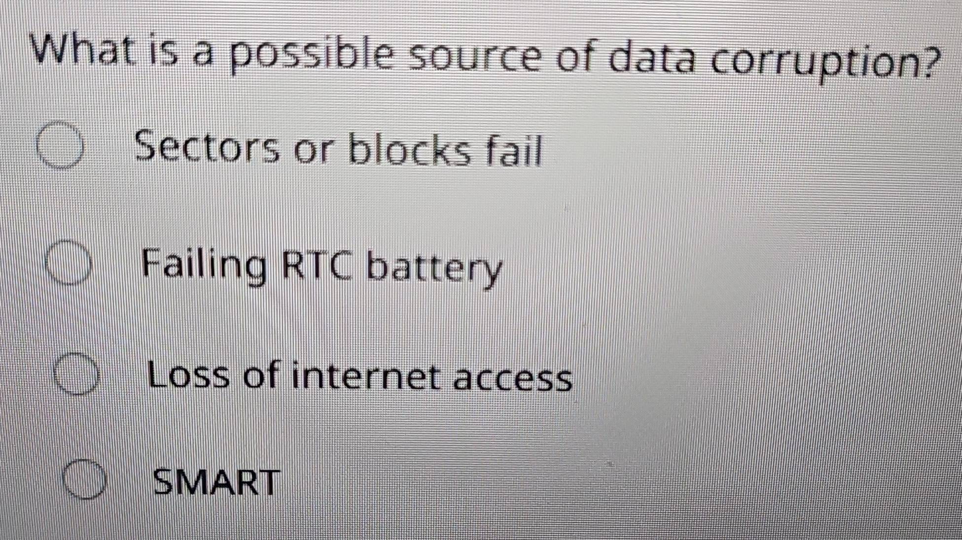 Solved: What is a possible source of data corruption? Sectors or blocks ...