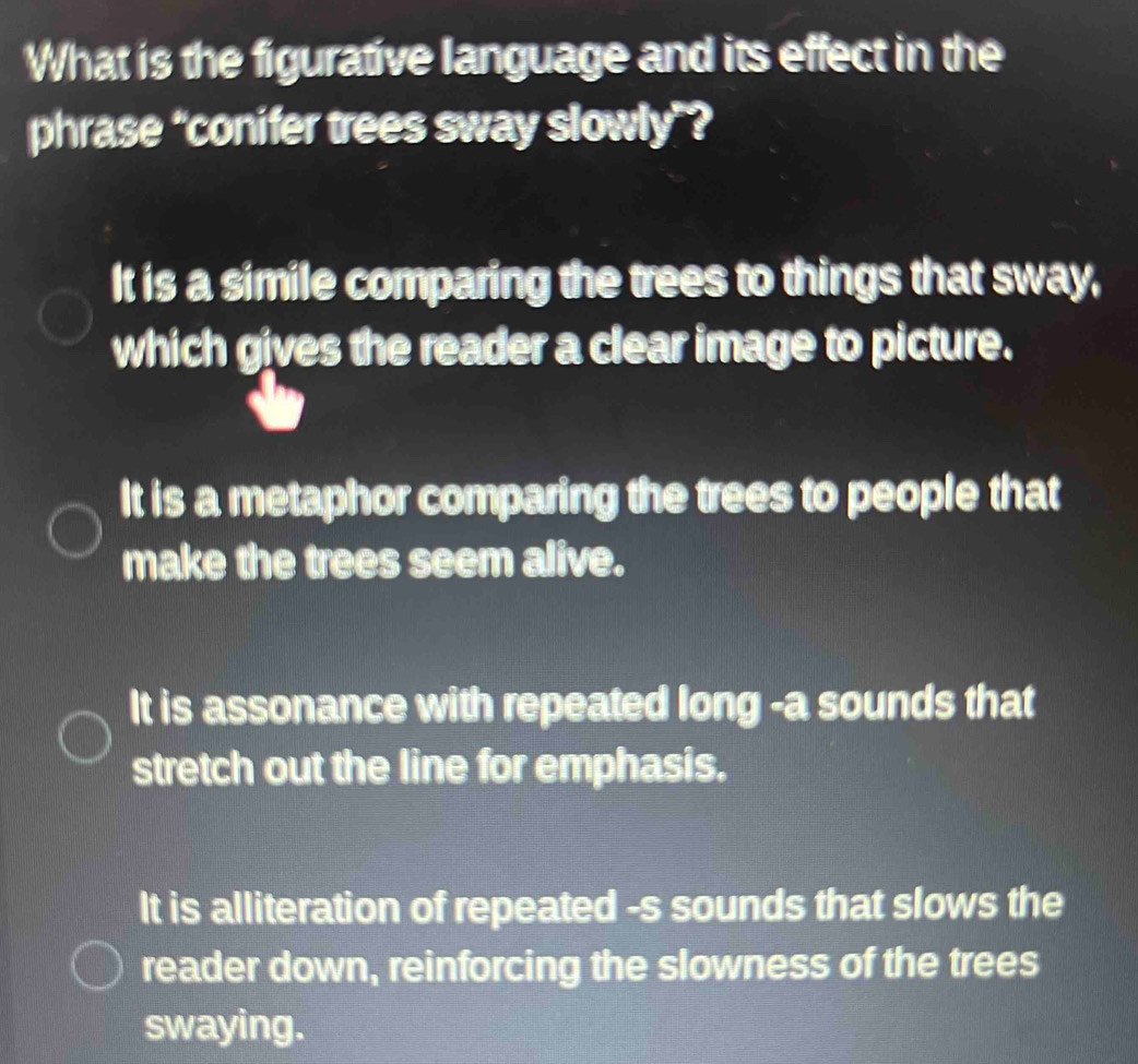 Solved: What is the figurative language and its effect in the phrase ...