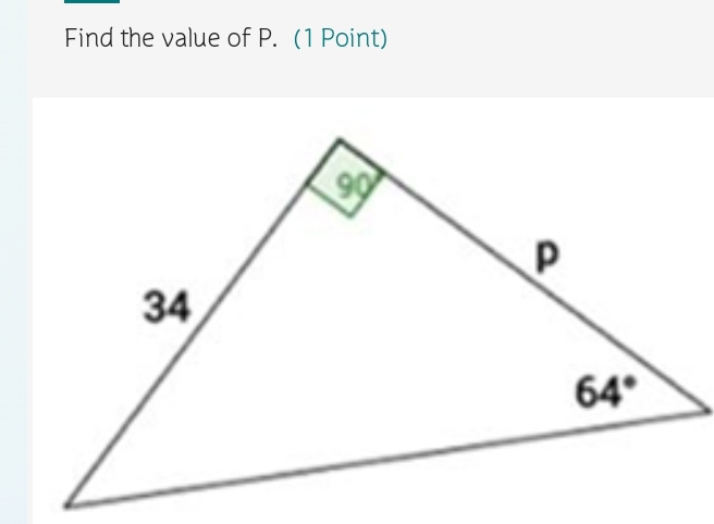 Find the value of P. (1 Point)