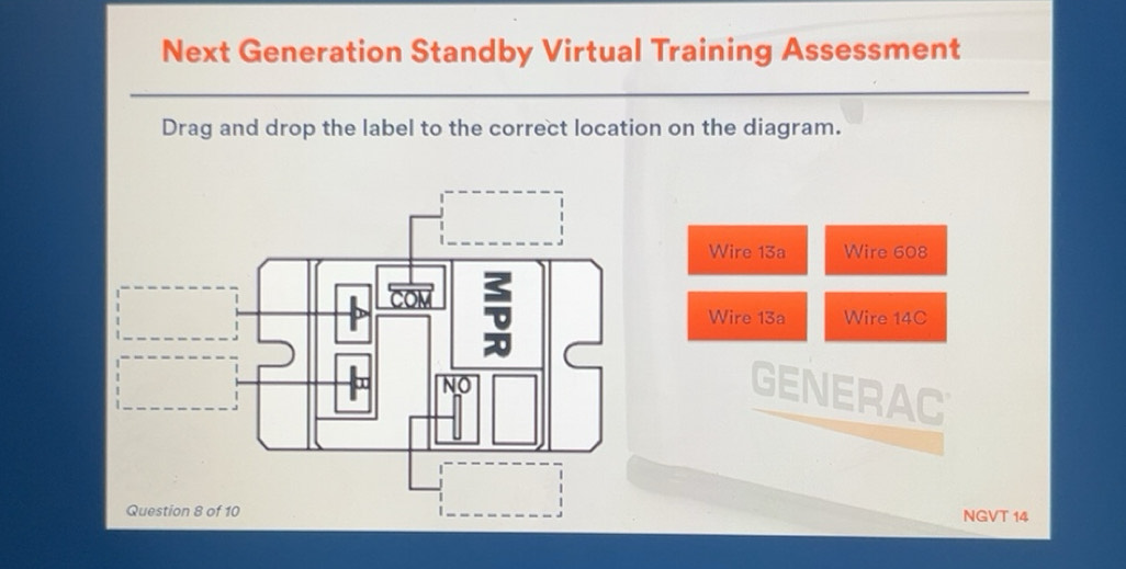 Solved: Next Generation Standby Virtual Training Assessment Drag and ...