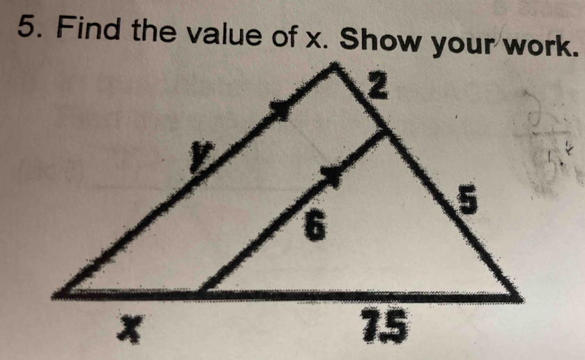 Find the value of x. Show your work.