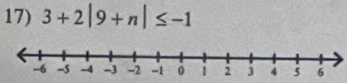 3+2|9+n|≤ -1