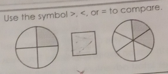 Use the symbol , , or = to compare.