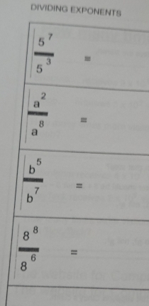 DIVIDING EXPONENTS