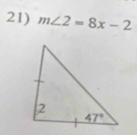 m∠ 2=8x-2