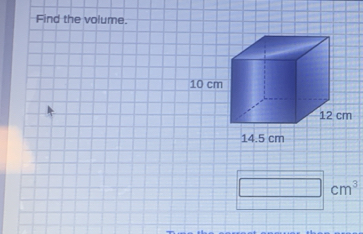 Find the volume.
□ cm^3