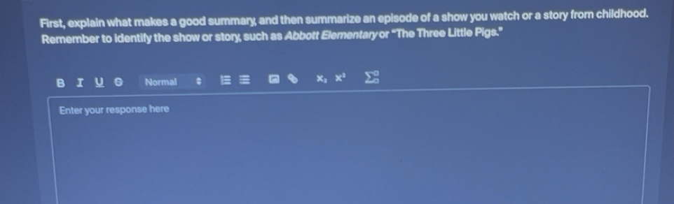 Solved: First, explain what makes a good summary, and then summarize an ...