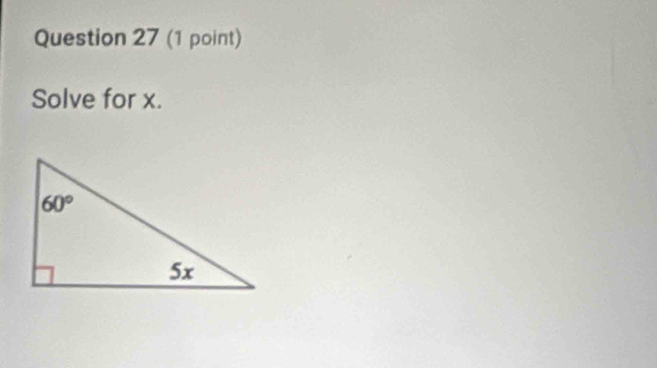 Solve for x.