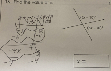 Find the value of x.
x=