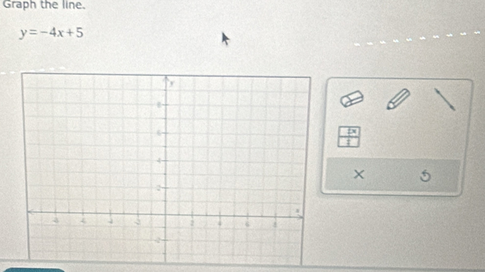 Graph the line.
y=-4x+5
tx
X
5