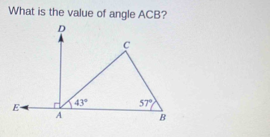 What is the value of angle ACB?