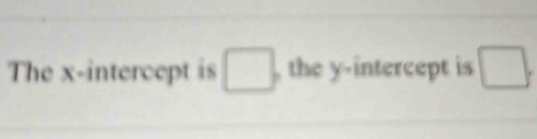 The x-intercept is □ , the y-intercept is □.