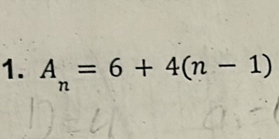 A_n=6+4(n-1)